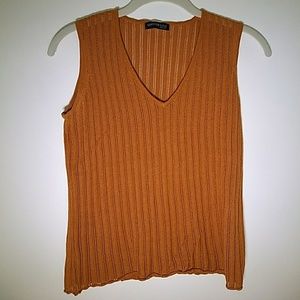 Kenneth Cole Orange loose weave top Women's Small